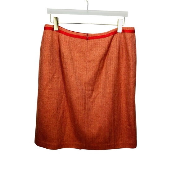 Talbots 100% Wool Pencil Skirt Womens 16 P Apricot Zip Lined USA Made Pleads - Picture 2 of 6